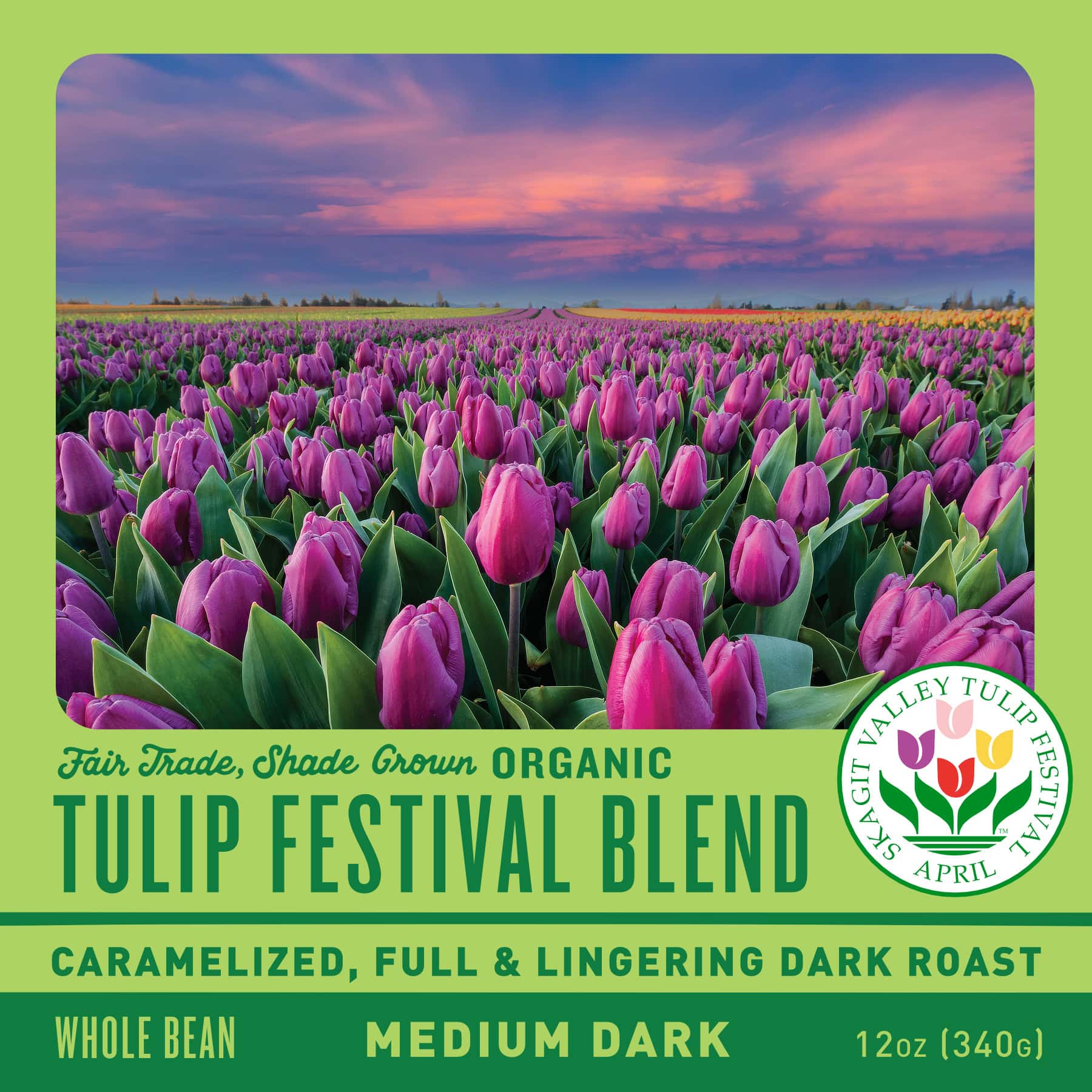 Tulip festival blend 2 Fidalgo tulip festival label