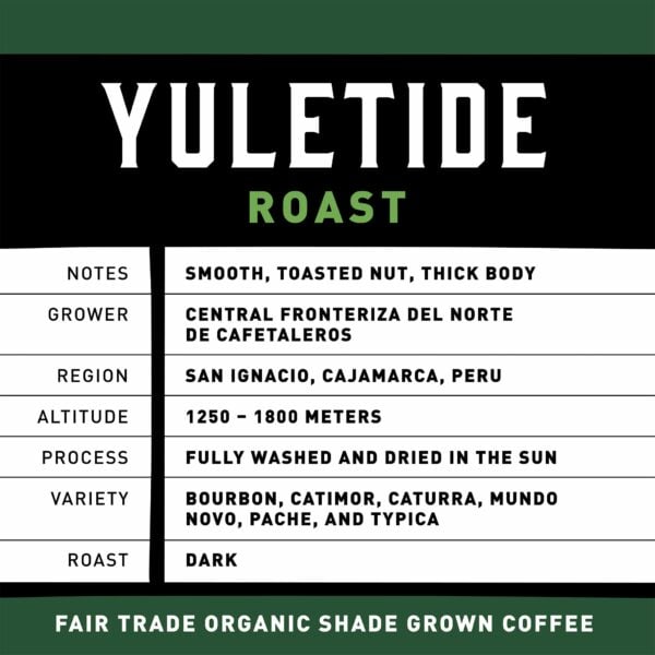 Organic yuletide roast coffee - coffee from peru