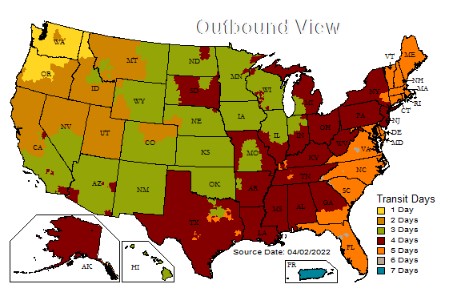 UPS Shipping Map